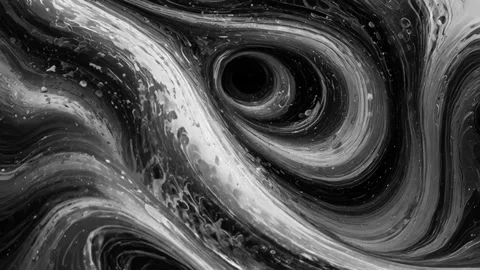 Abstract black and white marble liquid flow has elegant pattern lines. 4K Video stock 295760993