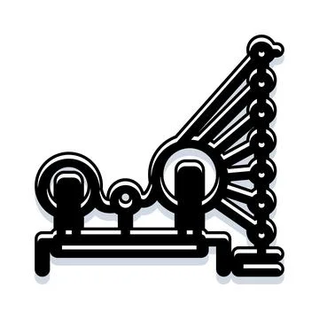 Abstract black and white mechanical assembly icon Stockillustratie