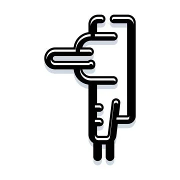 Abstract black and white number one icon Stock Illustration