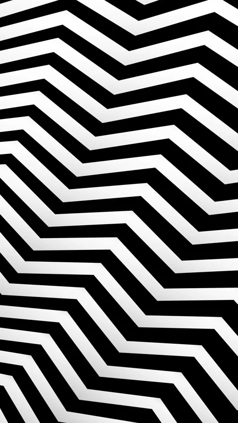 Abstract black and white optical illusion lines pattern loop vertical motion Stock Footage 345682262