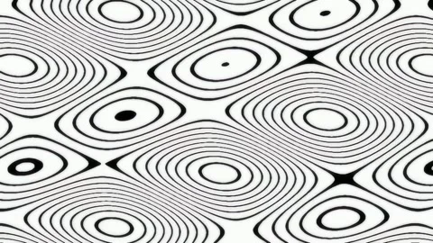 Abstract black and white organic wavy line pattern background seamless textur Stock Footage 342202955