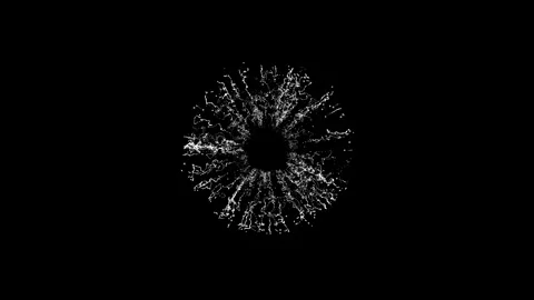 Abstract Black and White Particle Explosion with Cyan Core Non-Looping Video 스톡 동영상 344307905