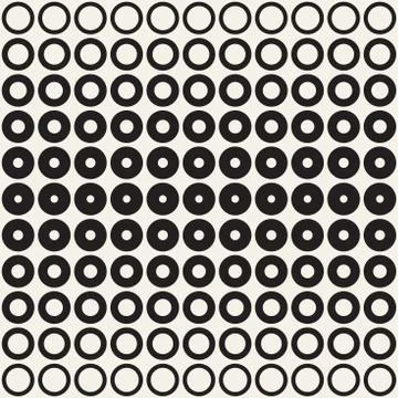 Abstract black and white pattern background. Seamless geometric circle half.. Illustrazione stock
