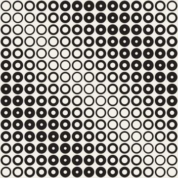 Abstract black and white pattern background. Seamless geometric circle half.. Illustrazione stock