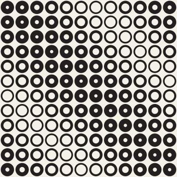 Abstract black and white pattern background. Seamless geometric circle half.. Illustrazione stock