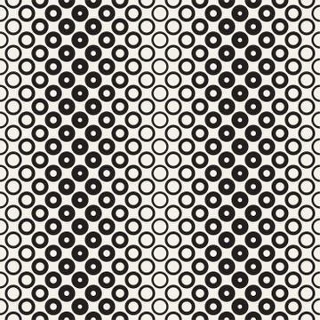 Abstract black and white pattern background. Seamless geometric circle half.. Stock Illustration