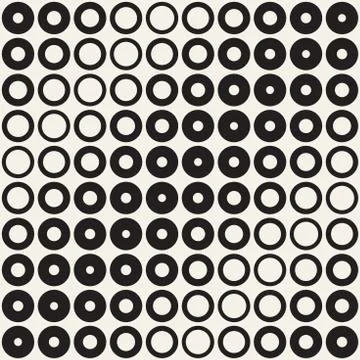 Abstract black and white pattern background. Seamless geometric circle half.. Illustrazione stock