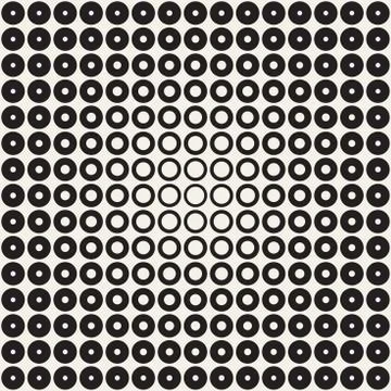 Abstract black and white pattern background. Seamless geometric circle half.. Illustrazione stock