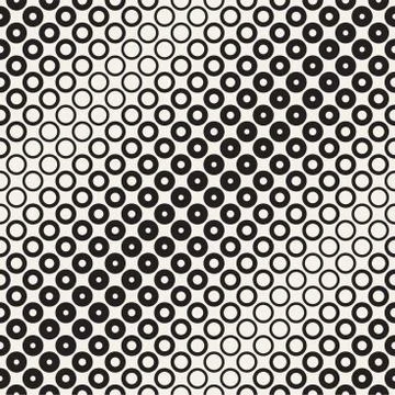 Abstract black and white pattern background. Seamless geometric circle half.. Stock Illustration