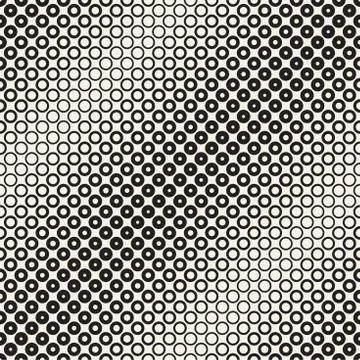 Abstract black and white pattern background. Seamless geometric circle half.. Illustrazione stock