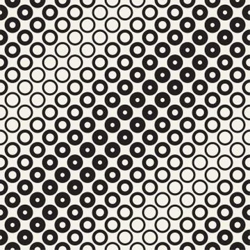 Abstract black and white pattern background. Seamless geometric circle half.. Illustrazione stock