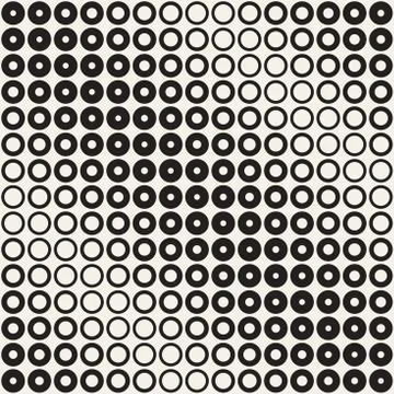 Abstract black and white pattern background. Seamless geometric circle half.. Stockillustratie