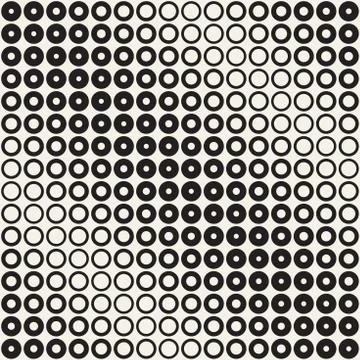 Abstract black and white pattern background. Seamless geometric circle half.. Stock Illustration