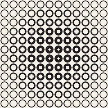 Abstract black and white pattern background. Seamless geometric circle half.. Stock Illustration