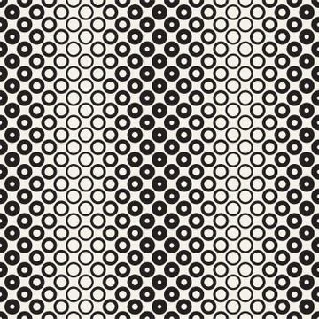 Abstract black and white pattern background. Seamless geometric circle half.. Stock Illustration