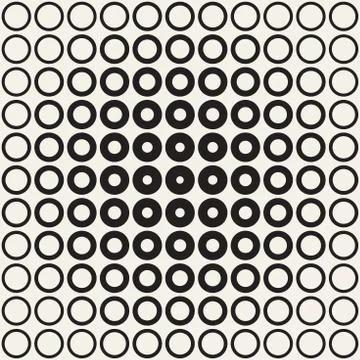 Abstract black and white pattern background. Seamless geometric circle half.. Illustrazione stock