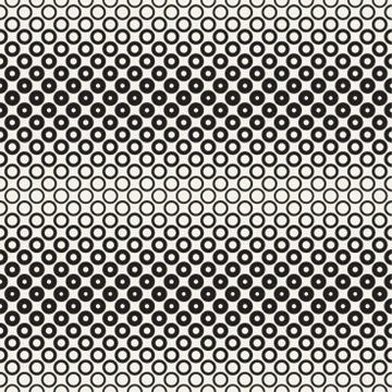 Abstract black and white pattern background. Seamless geometric circle half.. Stock Illustration
