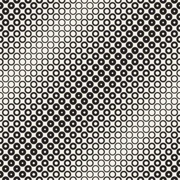 Abstract black and white pattern background. Seamless geometric circle half.. Stock Illustration
