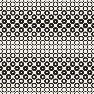 Abstract black and white pattern background. Seamless geometric circle half.. Stock Illustration