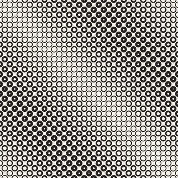Abstract black and white pattern background. Seamless geometric circle half.. Illustrazione stock