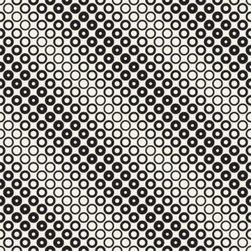 Abstract black and white pattern background. Seamless geometric circle half.. Illustrazione stock