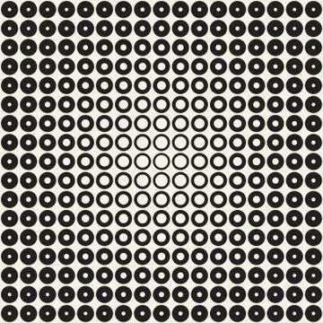 Abstract black and white pattern background. Seamless geometric circle half.. Illustrazione stock