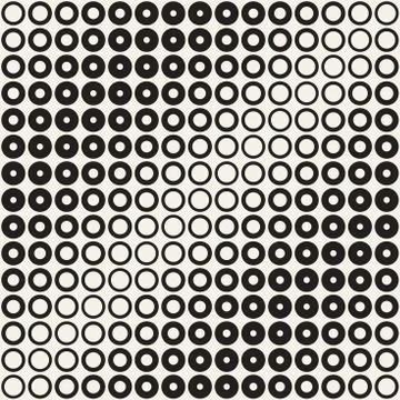 Abstract black and white pattern background. Seamless geometric circle half.. Stock Illustration