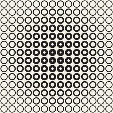 Abstract black and white pattern background. Seamless geometric circle half.. Illustrazione stock