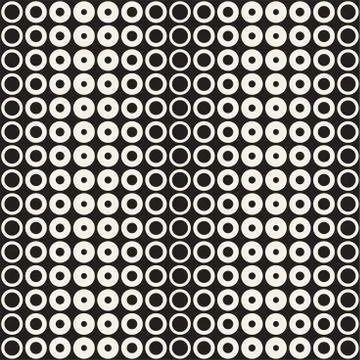 Abstract black and white pattern background. Seamless geometric circle halfto Stock Illustration