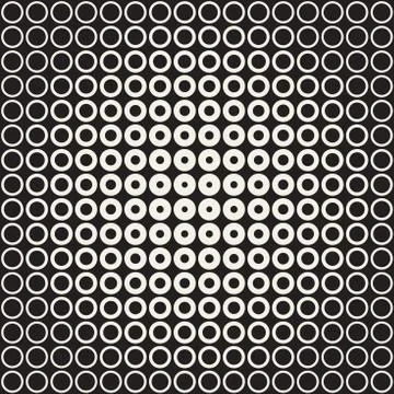 Abstract black and white pattern background. Seamless geometric circle halfto イラスト素材