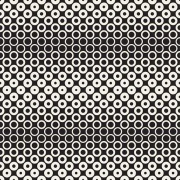 Abstract black and white pattern background. Seamless geometric circle halfto Stock Illustration
