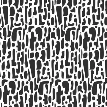 Abstract black and white pattern with shapes Stock Illustration