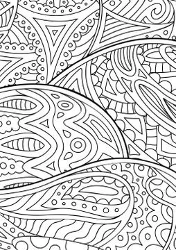 Abstract black and white pattern for coloring book Stock Illustration