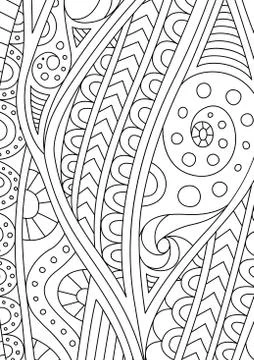 Abstract black and white pattern for coloring book Stock Illustration