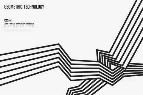 Abstract black and white pattern line design movement decoration background. Stock Illustration