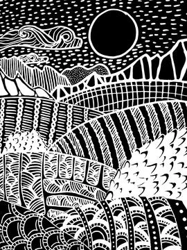 Abstract black and white pattern. Stock Illustration