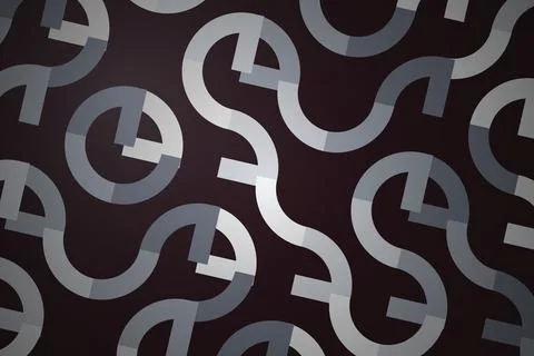 Abstract black and white pattern with curved lines and circles Stock Illustration