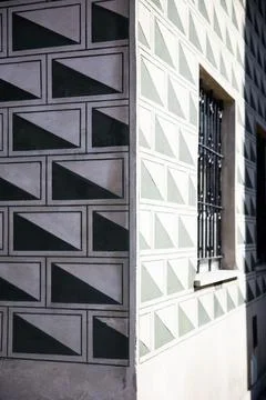 Abstract black and white pattern on the wall Stock Photos