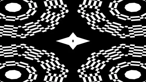 Abstract black and white pixel retro 8bit psychedelic video game background Stock Footage 290303905