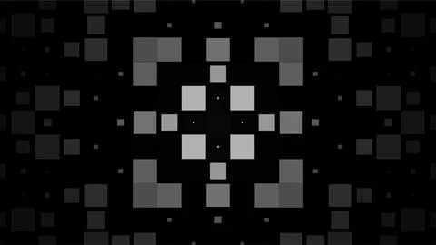 Abstract black and white pixelated geometric pattern with symmetrical digit.. 库存插图