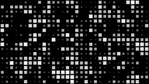 Abstract black and white random pulsating tiles geometric animated background Stock Footage 303306483