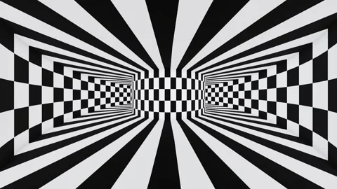 Abstract black and white rotating optical illusion animation Stock Footage 273181423