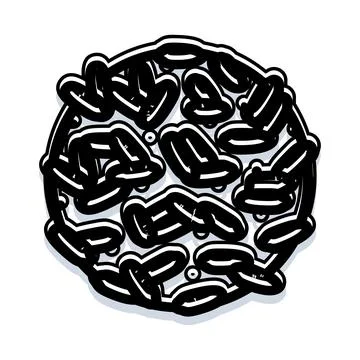 Abstract black and white round shape pattern design Illustrazione stock