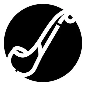 Abstract black and white rounded calligraphic logo Stock Illustration