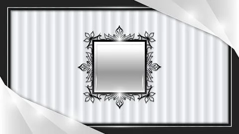 Abstract black and white silver frame background design Stock Illustration