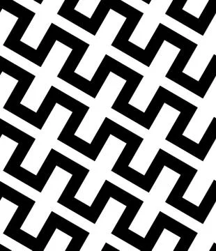 Abstract Black and White Simple Diagonal Square Zig Zag Vector S Stock Illustration