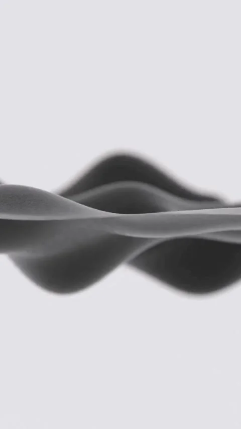 Abstract black and white smooth waves moving with blur Stock Footage 334183911