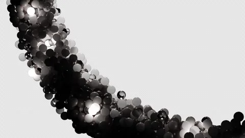 Abstract Black and White Sphere Pattern on Dark Background Video stock 318078418