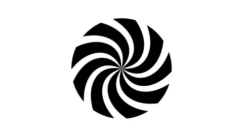 Abstract black and white spiral design animated optical illusion of movement. Stock Footage 261295867