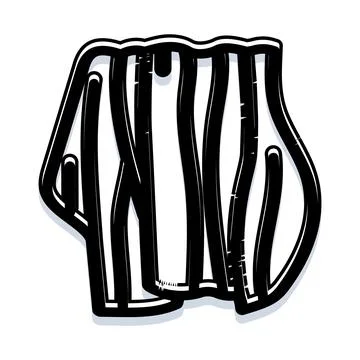 Abstract black and white striped shape illustration Stock Illustration